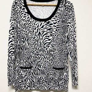 Women's Soft Knit Rayon Blend Animal Print Sweater